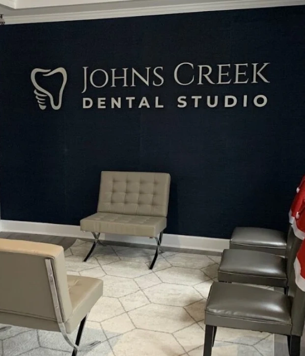 Modern lobby of Johns Creek Dental Studio, a premier dental clinic serving Alpharetta patients.